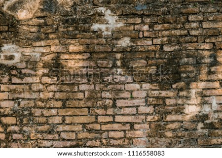 Old weathered red Brick wall. Vintage texture Background 