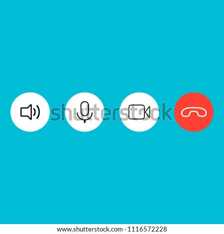 Video cal icons set Royalty-Free Stock Photo #1116572228