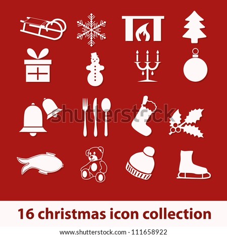 16 christmas icon collection