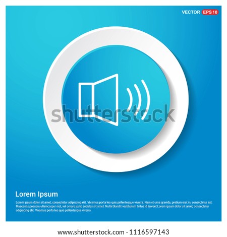 loudspeaker icon Abstract Blue Web Sticker Button - Free vector icon