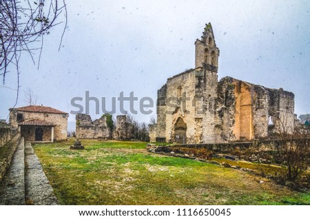 Armedilla monastery in Cogeces del Monte, Spain. In the moment of the picture was snowing.
