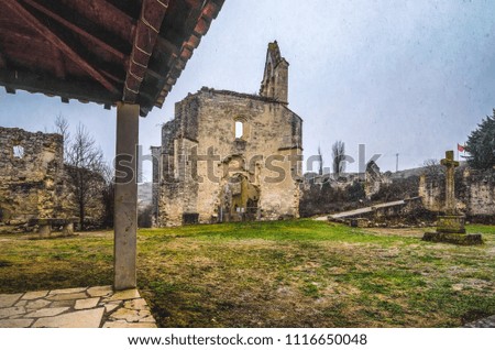 Armedilla monastery in Cogeces del Monte, Spain. In the moment of the picture was snowing.