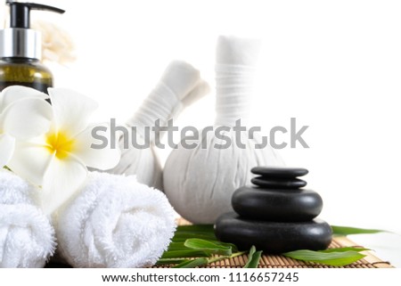 A beautiful spa set on on white background