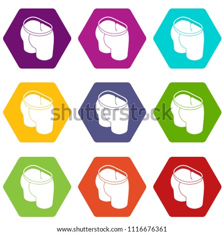 Sport short icons 9 set coloful isolated on white for web