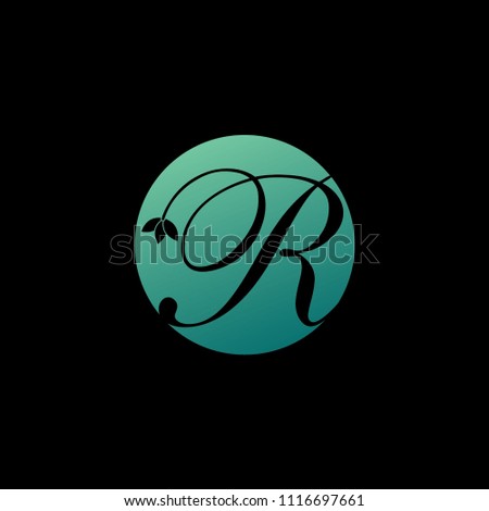 Simple elegant R letter feminine Logo, perfect for beauty salon, spa, boutique.
