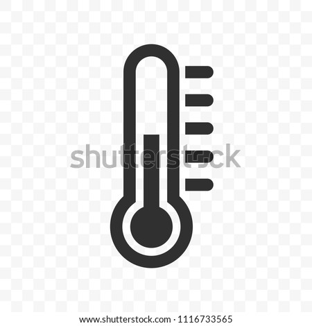 Thermometer vector icon with temperature half scale for weather or medicine Royalty-Free Stock Photo #1116733565
