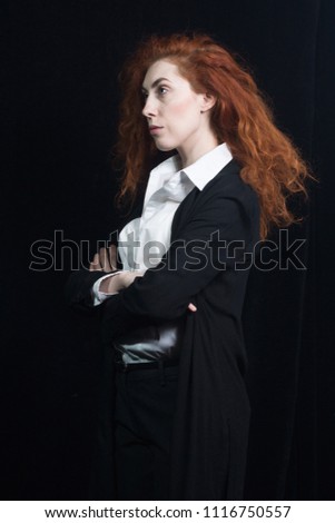 Portrait of the  fashionable beautiful businesswoman
