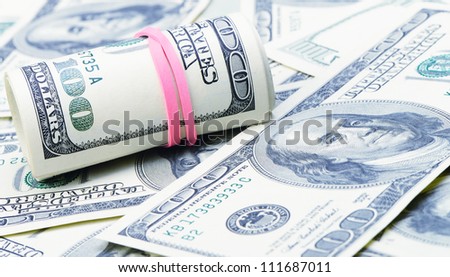 Rolls of dollars.Highly detailed picture of American money