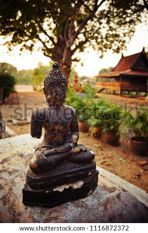 Abanboned buddha image, Thailand