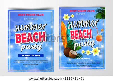 Poster for summer and beach party background