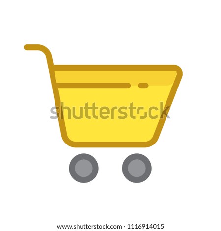 Supermarket trolley colored vector icon. Isolated on white background