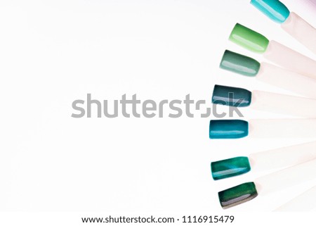 Nail varnishes Palette with swatches of nail Polish