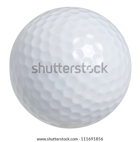 Golf ball isolated on white with clipping path Royalty-Free Stock Photo #111691856