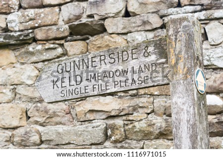 Gunnerside & Keld footpath sign