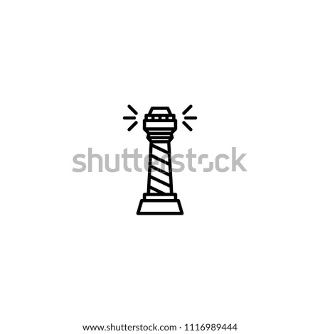Lighthouse night architecture vector illustration simple line icon symbol 
