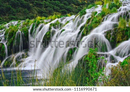 Beautiful waterfalls in the Huancaya river