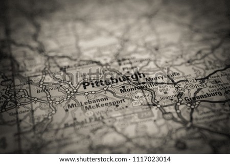 Pittsburgh on USA map