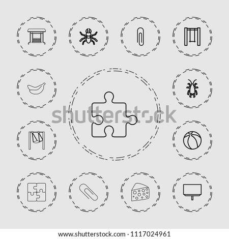 Painting icon. collection of 13 painting outline icons such as beetle, board, paper clip, swing, beach ball, cheese, puzzle. editable painting icons for web and mobile.