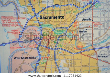 Sacramento on USA map
