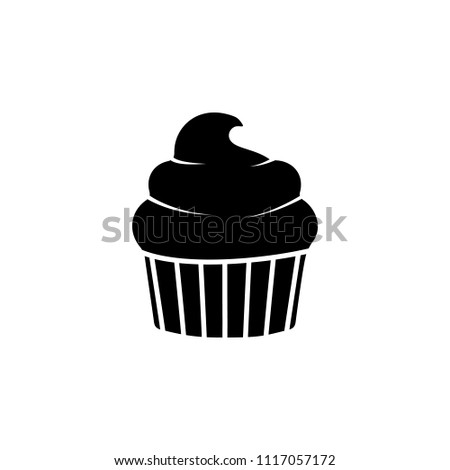 The icon of cup cake. Simple flat icon illustration, vector of cup cake for a website or mobile application on white background