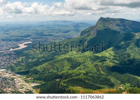 Aerial view of the mountain near of Valadares (Governador)- Brasil.