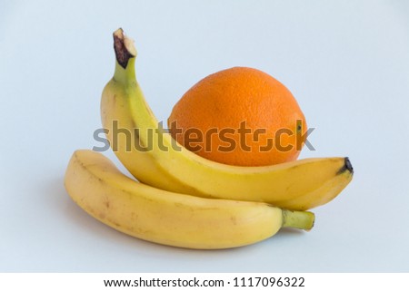 Two bananas and one orange