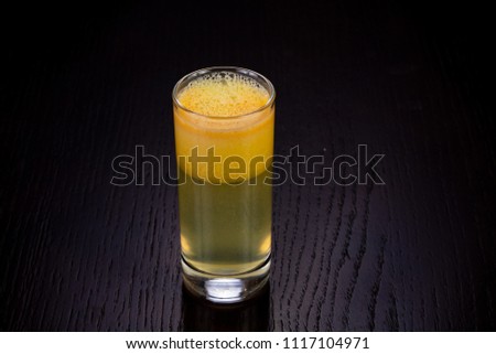 Delicious glass of apple fresh juice