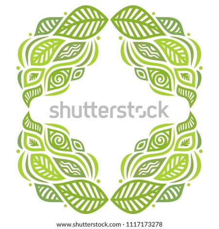Nature frame of leaves. Vector illustration