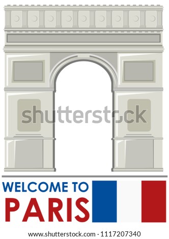 Arc de Triomphe Paris France Landmark illustration