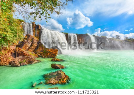 Beautiful Dry Nur waterfall in Vietnam.