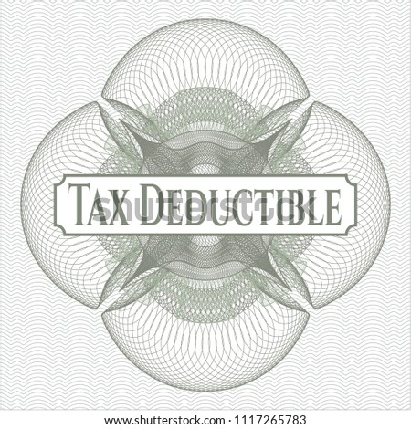 Green passport rossete with text Tax Deductible inside