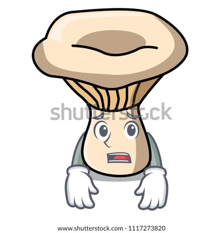Afraid milk mushroom mascot cartoon