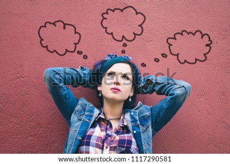 woman thinking about various concepts