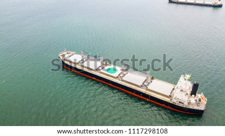Beautiful Aerial view of the cargo ships in Costa Rica Caldera Dock