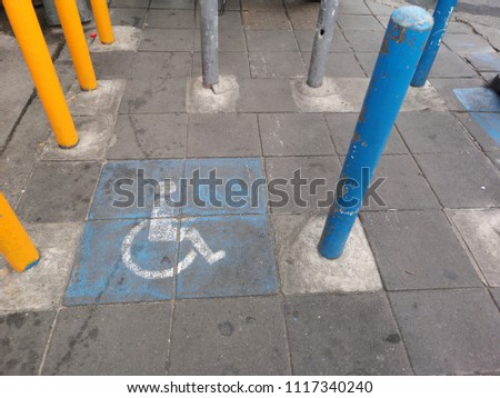 Disabled symbol handicap way in Bangkok Thailand
