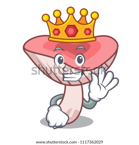 King russule mushroom mascot cartoon