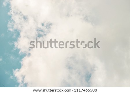 Beautiful blue sky and clouds.Minimal concept. pastel tones.