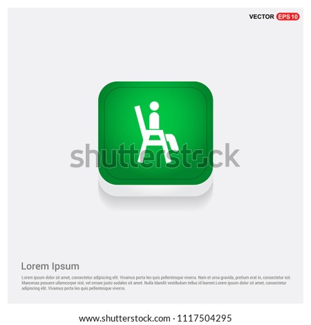 Chair IconGreen Web Button - Free vector icon