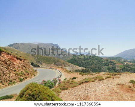                            Mountain landscape of the Greek island of Crete.    