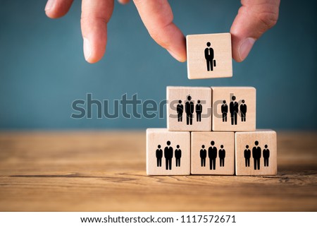 organization and team structure symbolized with cubes Royalty-Free Stock Photo #1117572671