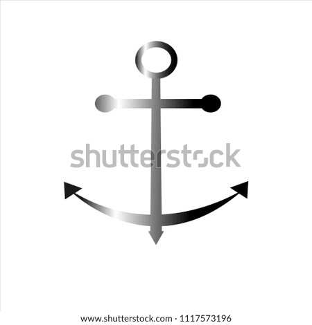 Anchor realistic icon isolated on white background. Vector illustration.