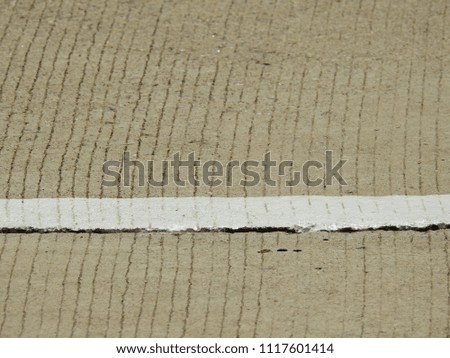 White line on the cement road