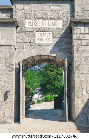 The gateway to Fort Kluze, Slovenia