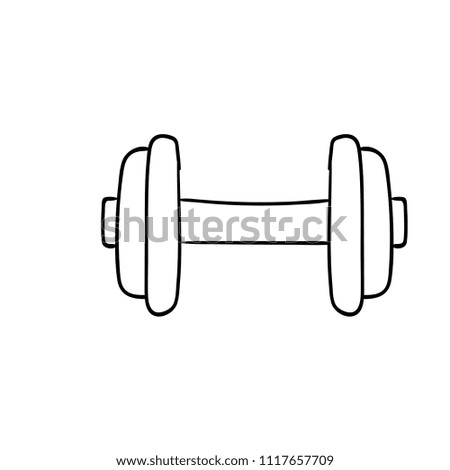 barbell icon vector doodle 