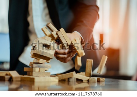 Fails Building Tower, Concept For Challenge And Fail In Business Royalty-Free Stock Photo #1117678760