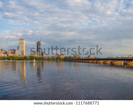 Boston skyline and a Bridge
