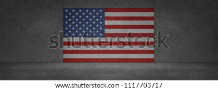 Room with USA Flag Leather Background