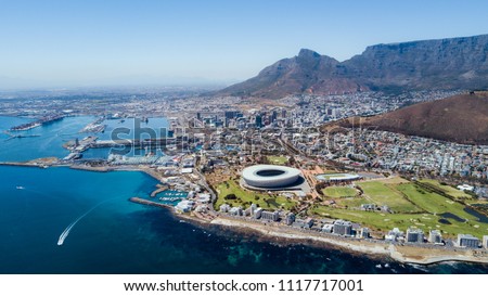 Cape town bird's eye view, best view, South Africa Royalty-Free Stock Photo #1117717001