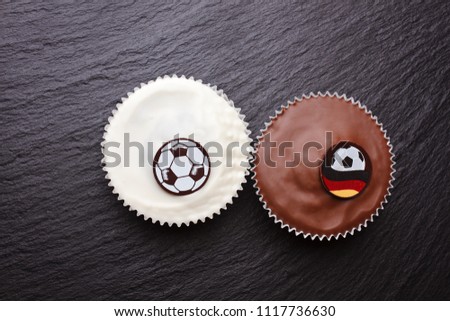 Cupcake with football deco and german flag