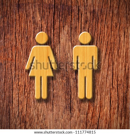 Man and Woman wooden vintage sign